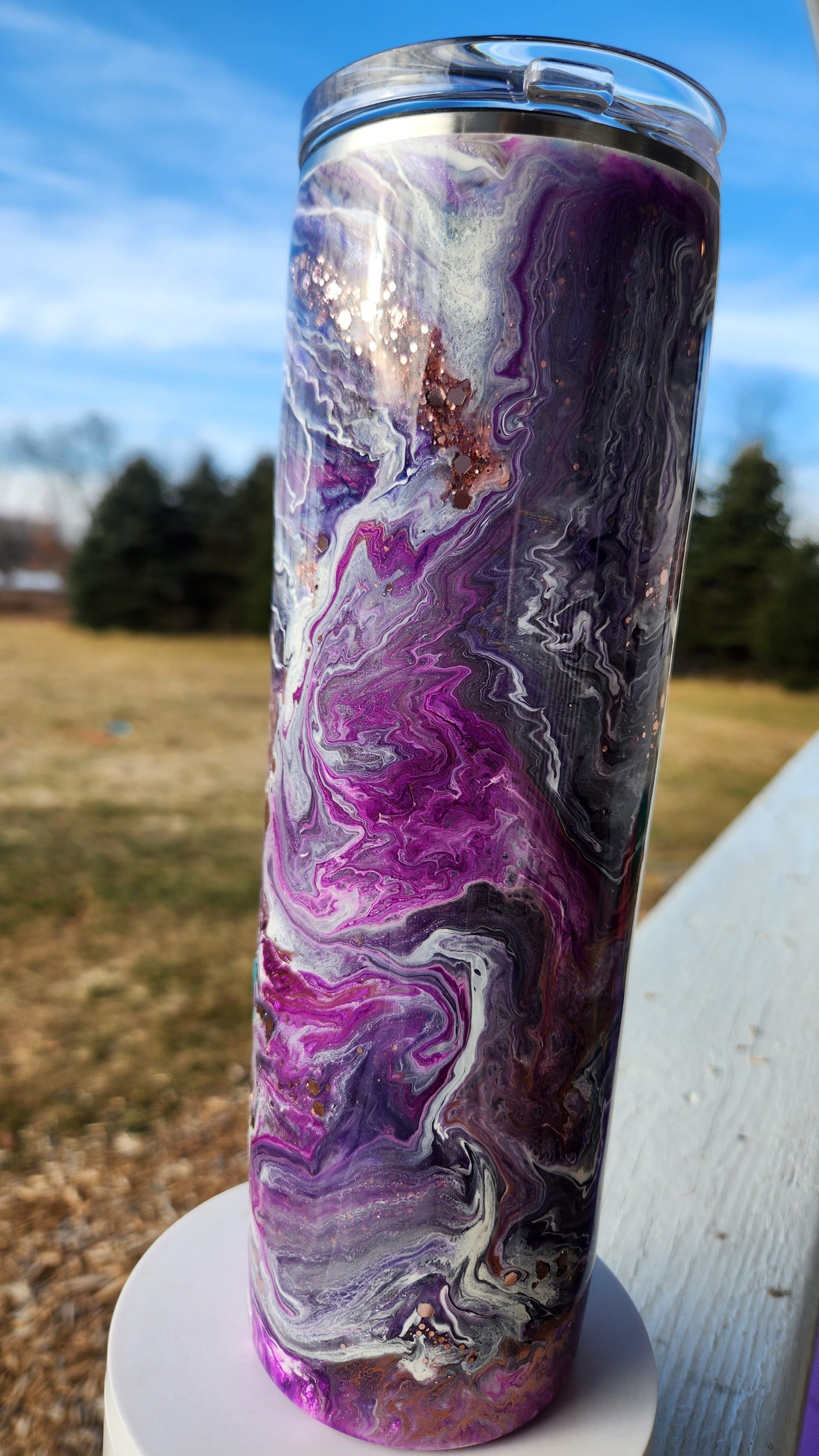 30oz Slim TUMBLER W/ SLIDING LID & STRAW